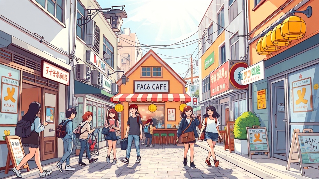 나카자키초 여행 꿀팁 (cartoon 스타일)