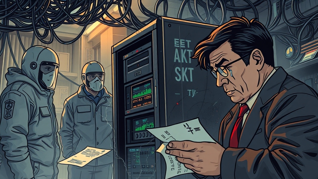 정부 조사 결과, SKT 입장은? (illustration 스타일)