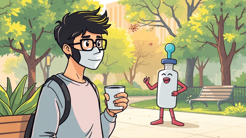 코로나 재감염 및 후유증 대처 (cartoon 스타일)