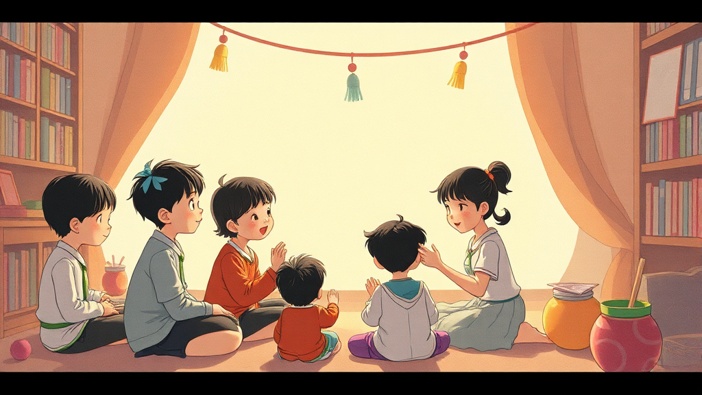 문경 용흥초등학교에서의 도전 (illustration 스타일)