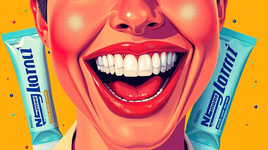 충치 예방과 미백, 한 번에! (popart 스타일)