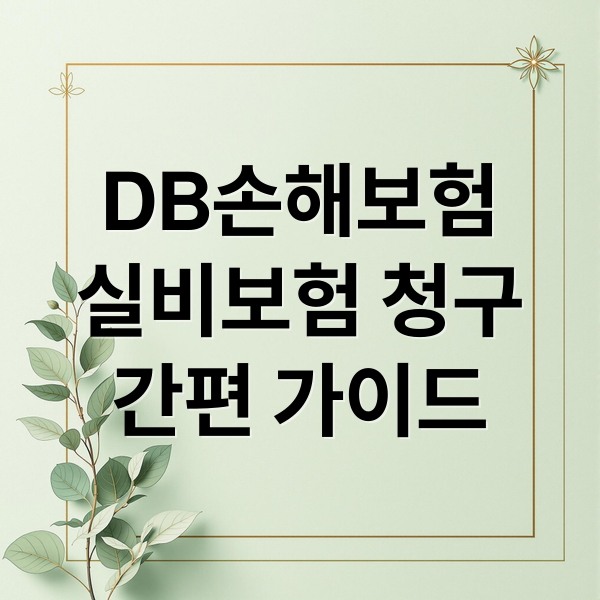 DB손해보험
실비보험 청구
간편 가이드 (DB 손해보험 실비보험 청구)