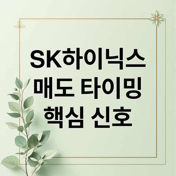 SK하이닉스
매도 타이밍
핵심 신호 (Sk하이닉스 주가 매도시점 (2026))