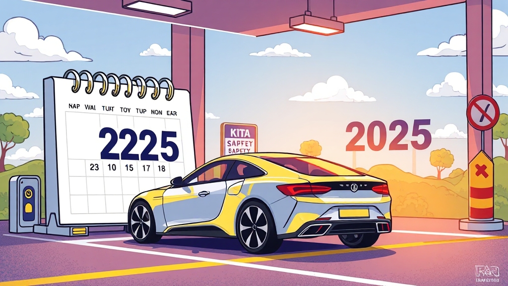 자동차 검사, 안전 운전의 필수! (cartoon 스타일)