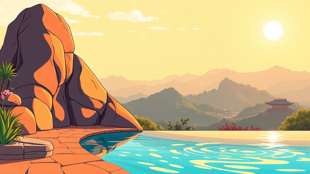 울산바위 뷰 감상 포인트 (cartoon 스타일)