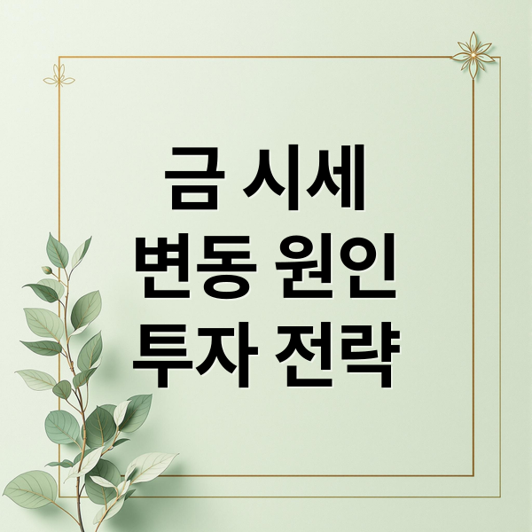 금 시세
변동 원인
투자 전략 (금 시세)