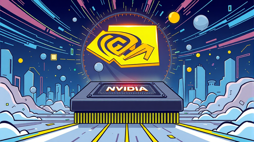 엔비디아와 HBM: 차세대 AI 반도체 개발 전략 (cartoon 스타일)