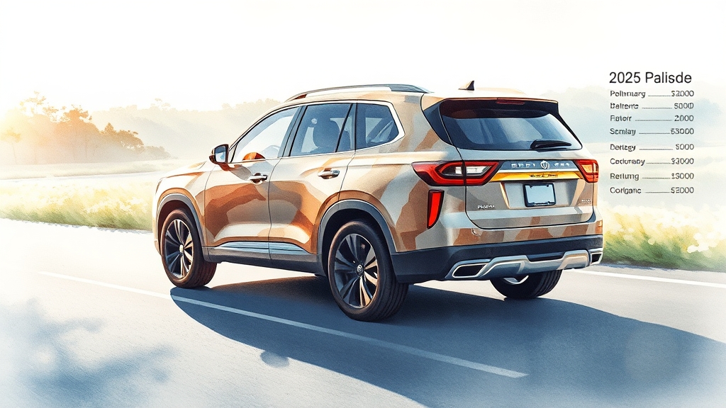 2025년형 팰리세이드 제원 및 가격 (watercolor 스타일)
