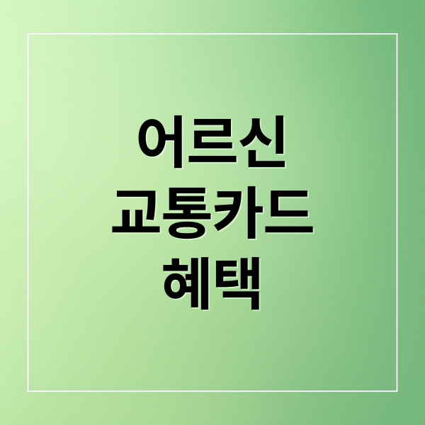 어르신
교통카드
혜택 (어르신 교통카드 신청｜발급 대상·사용 기준)
