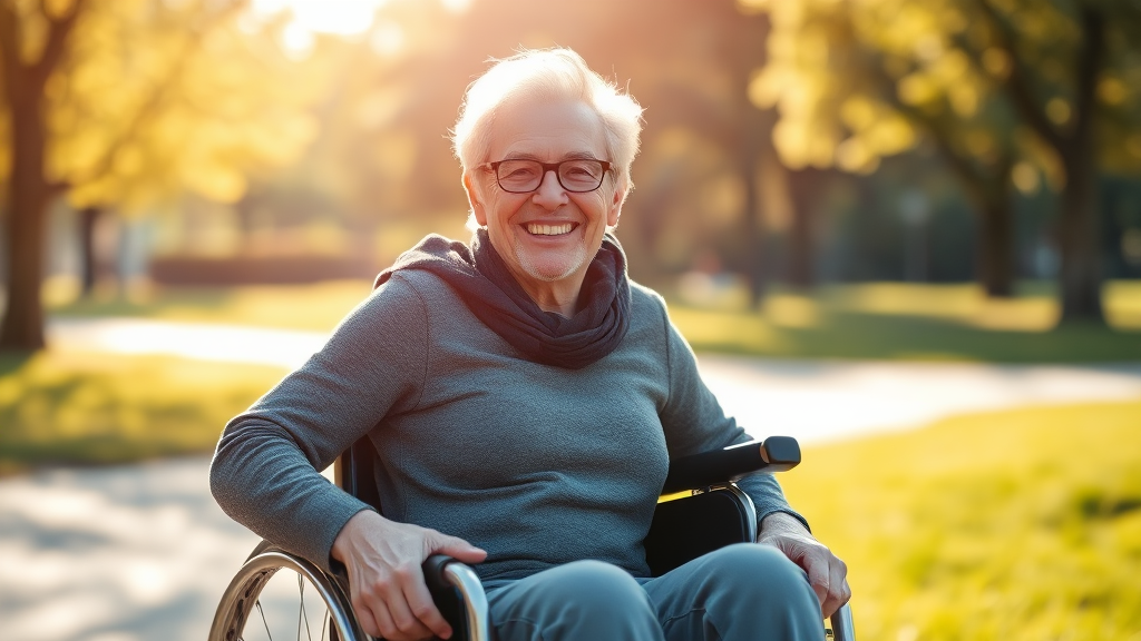 보조기기 선택 및 상담 안내 (realistic 스타일)