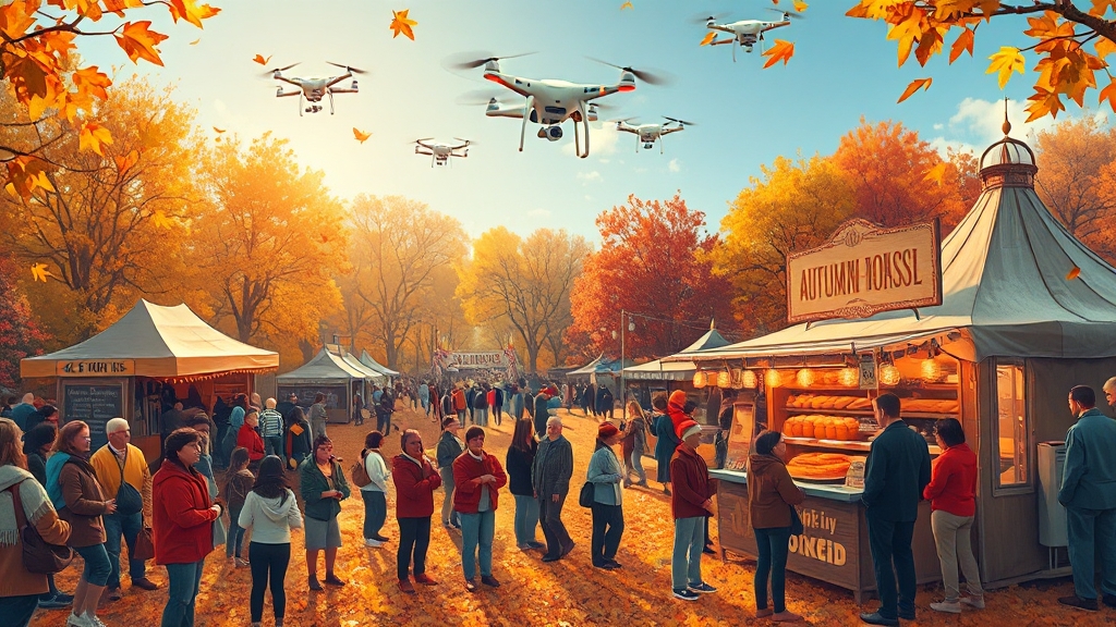 가을 축제, 주변도 놓치지 마세요! (realistic 스타일)