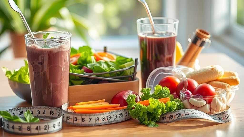 다이어트 식단 종류 비교 (realistic 스타일)