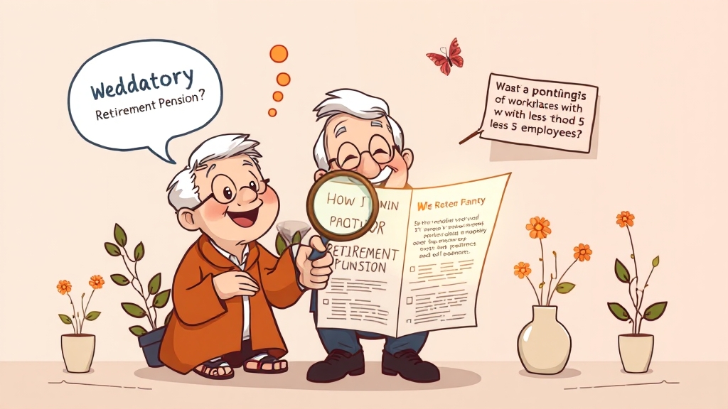 퇴직연금 의무화, 궁금증 해결! (cartoon 스타일)