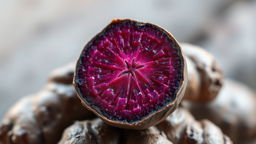 흑생강 주요 성분 & 특징 (realistic 스타일)