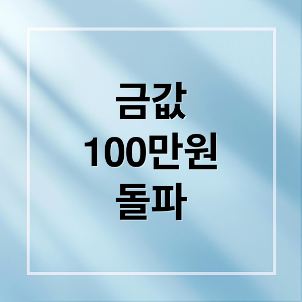 금값
100만원
돌파 (금값 100만원 돌파)