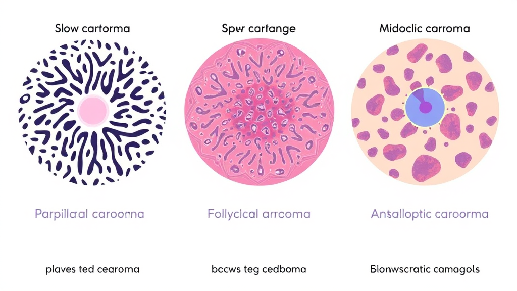 갑상선암 종류와 특징 (illustration 스타일)
