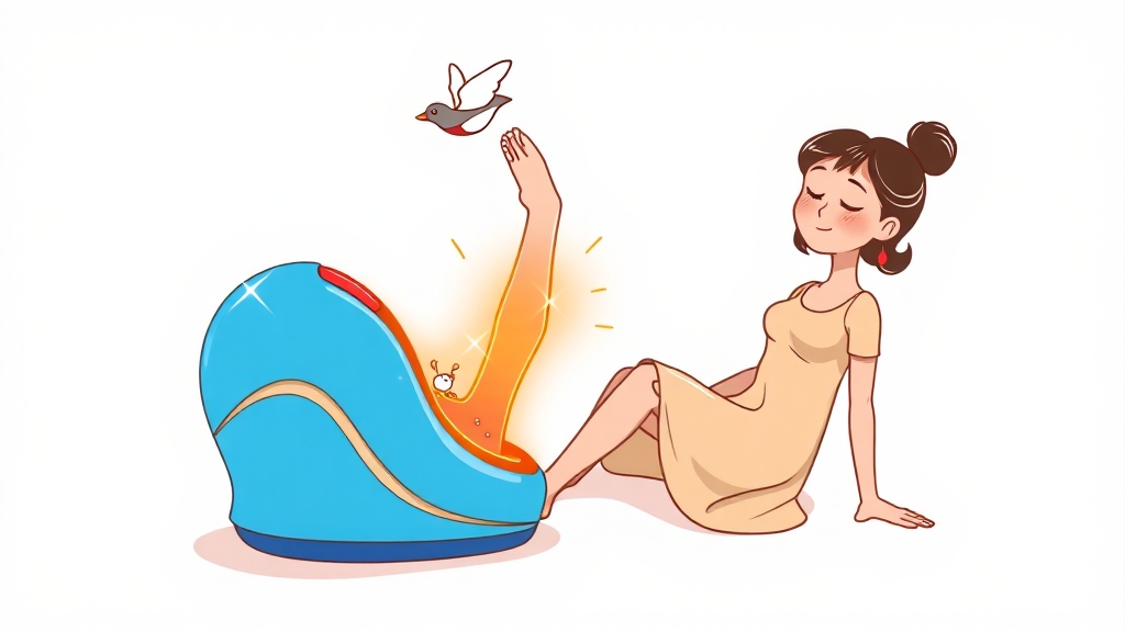 종아리 마사지기 효과 (cartoon 스타일)