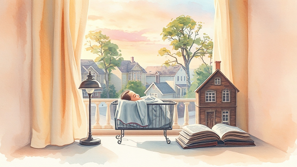 출산율 및 주거 정책 상관관계 (watercolor 스타일)