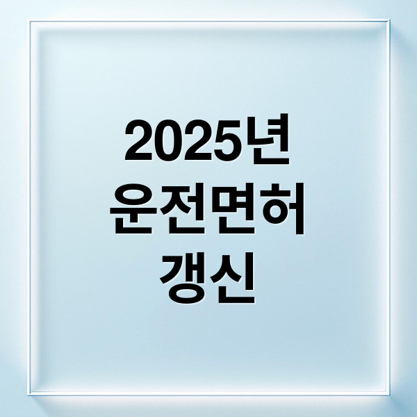 2025년
운전면허
갱신 (안전운전 통합민원 홈페이지 면허 갱신)