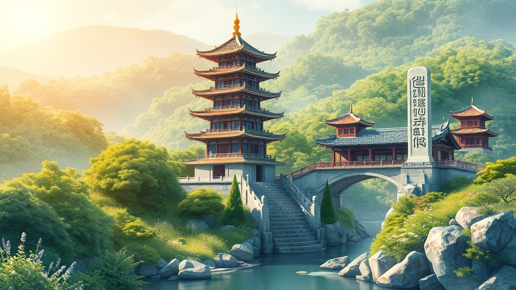 충주 유적지 탐방 (illustration 스타일)