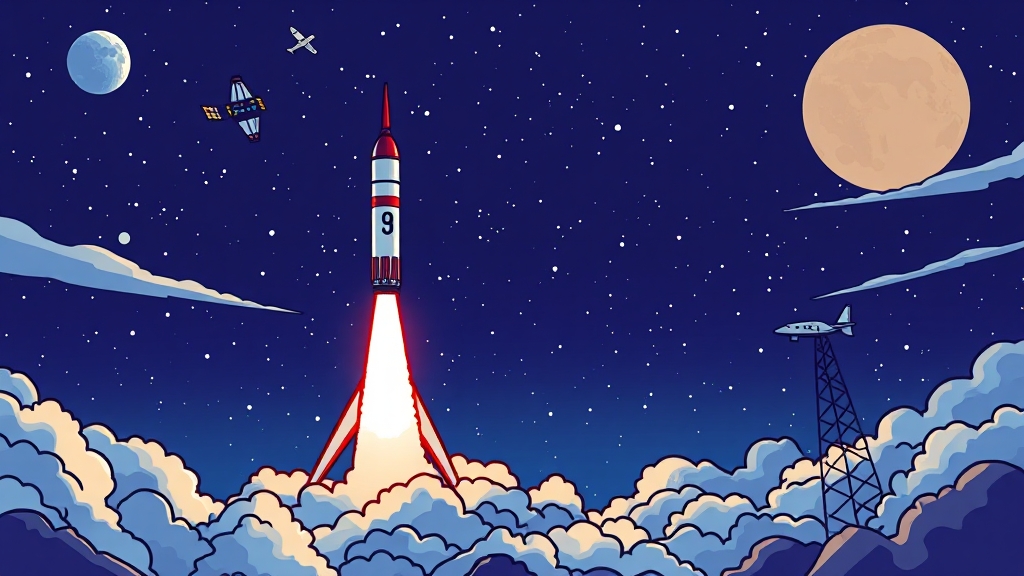 정찰위성 발사 성공! (cartoon 스타일)