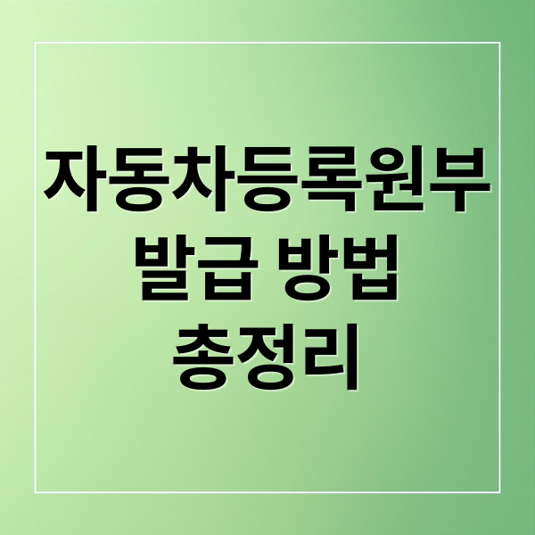 자동차등록원부
발급 방법
총정리 (자동차등록원부 발급 방법)