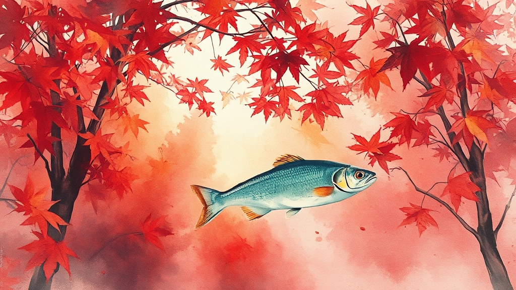 가을 전어: 맛과 효능 (watercolor 스타일)