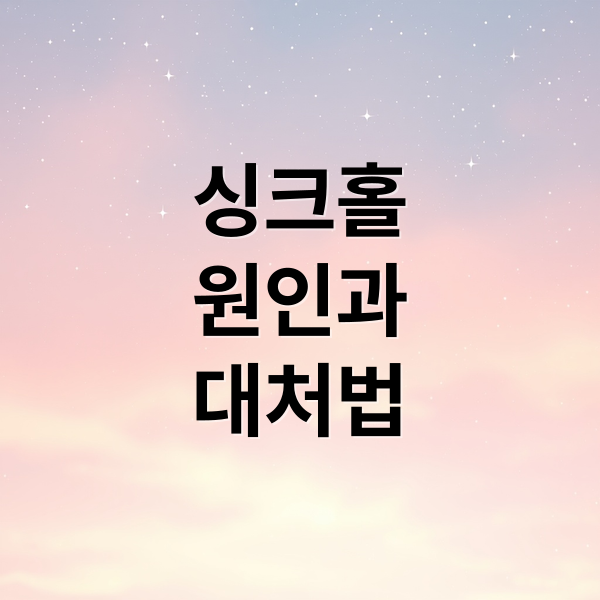 싱크홀
원인과
대처법 (싱크홀 원인 대처 방법)