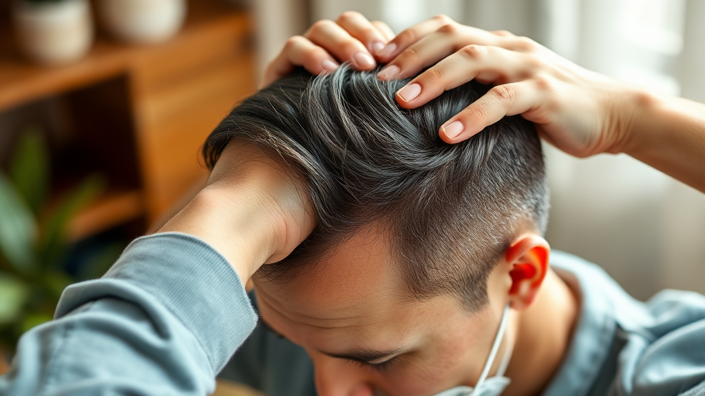 코로나 후유증 탈모, 어떻게 대처해야 할까? 관리 및 예방 방법 (realistic 스타일)