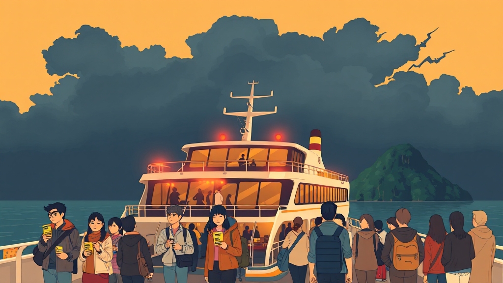 추자도 배편 예약 시 유의사항 (illustration 스타일)