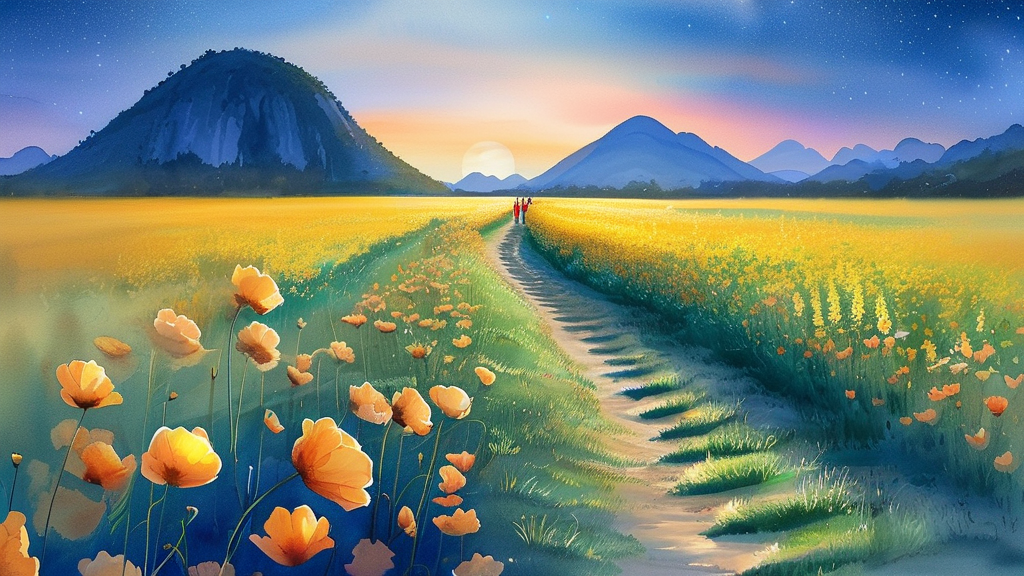 청산도에서 즐기는 특별한 체험과 이벤트 (watercolor 스타일)