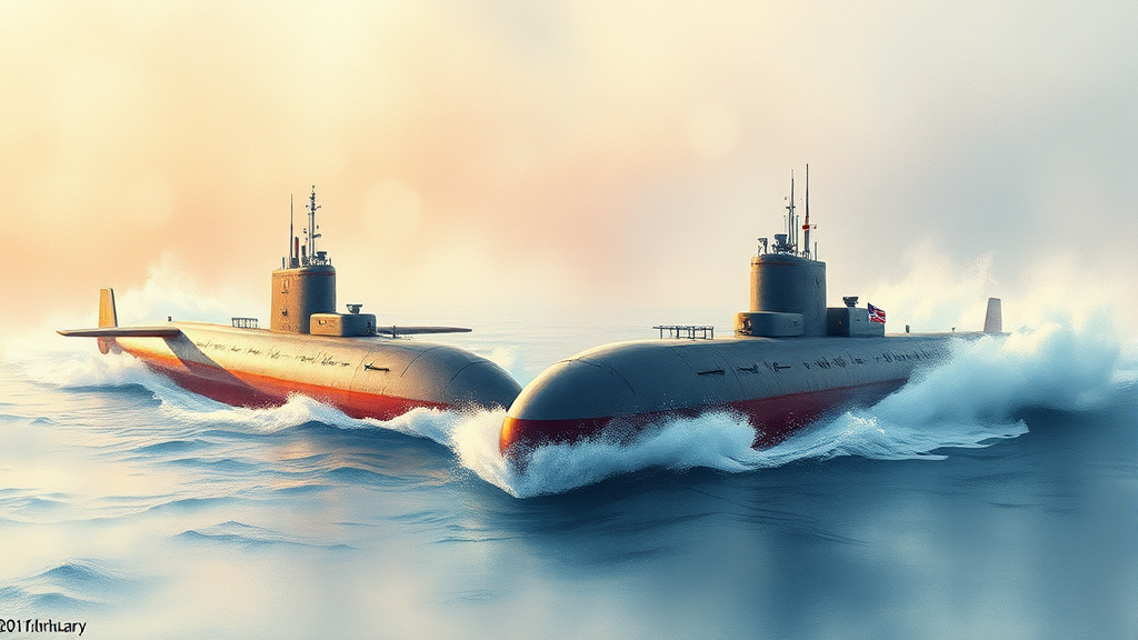 한국 vs 독일: 치열한 수주 경쟁 구도 (watercolor 스타일)