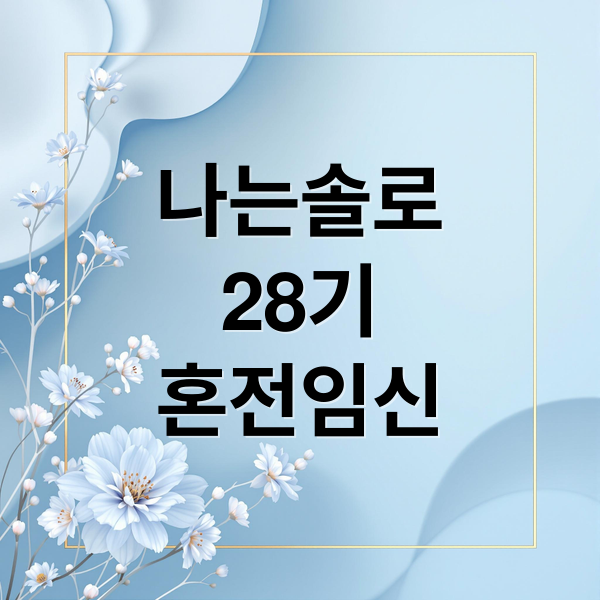 나는솔로
28기
혼전임신 (나는 솔로 혼전임신 후보)