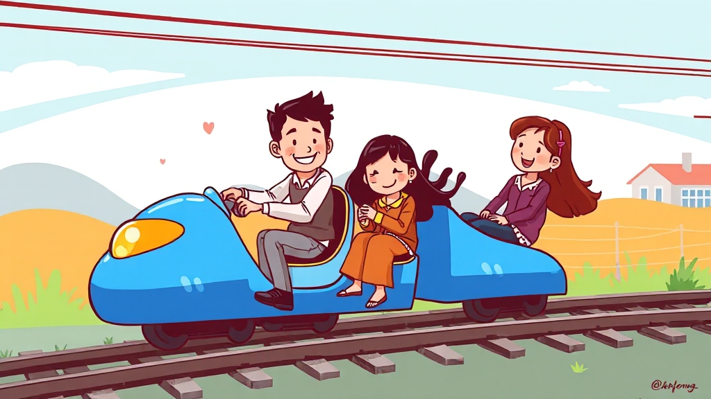 가평 레일바이크, 최고의 선택! (cartoon 스타일)