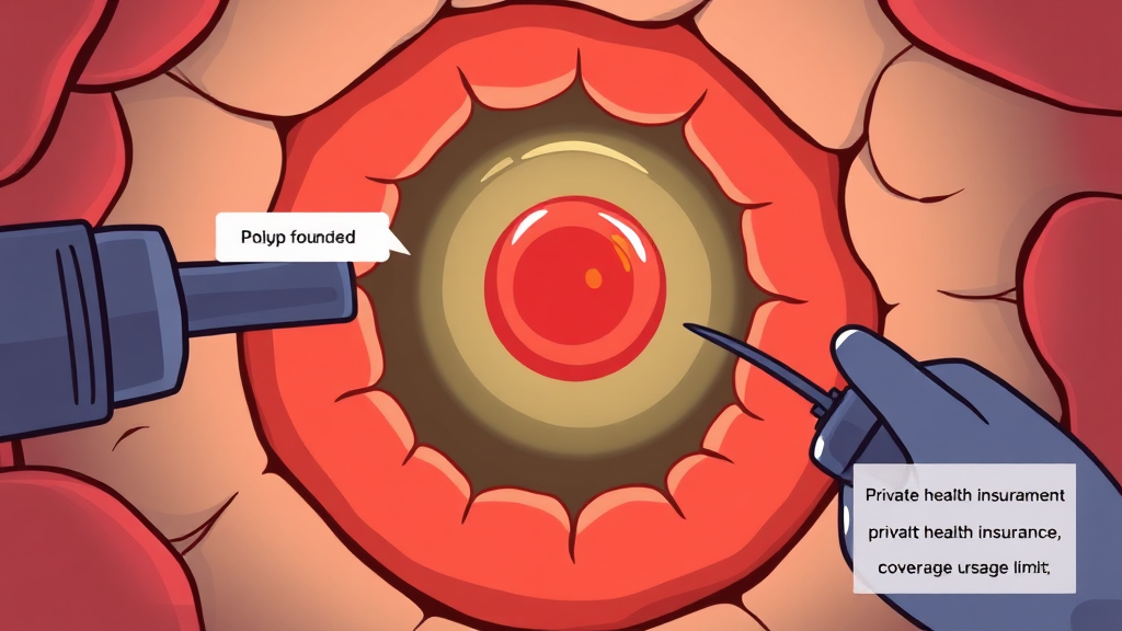 실손보험, 용종 제거 시 보장 범위와 한도 (cartoon 스타일)