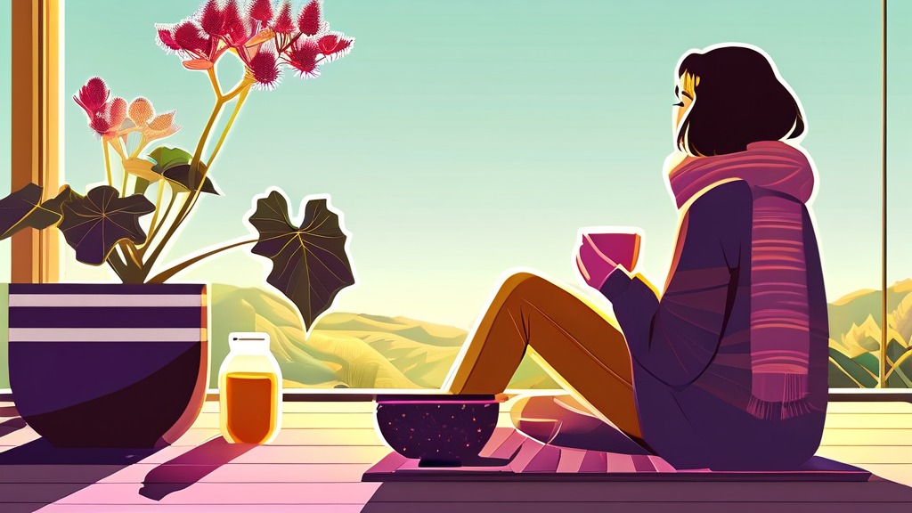 주의해야 할 칡즙 섭취량: 설사 유발 가능성과 대처법 (illustration 스타일)