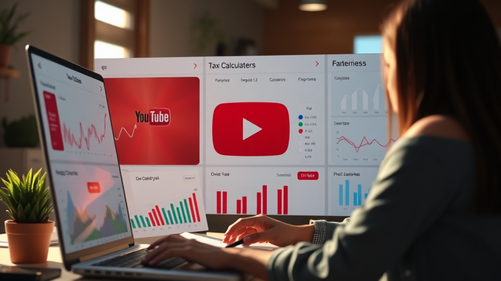 유튜브 수익 창출 후 관리 & 세금 (realistic 스타일)