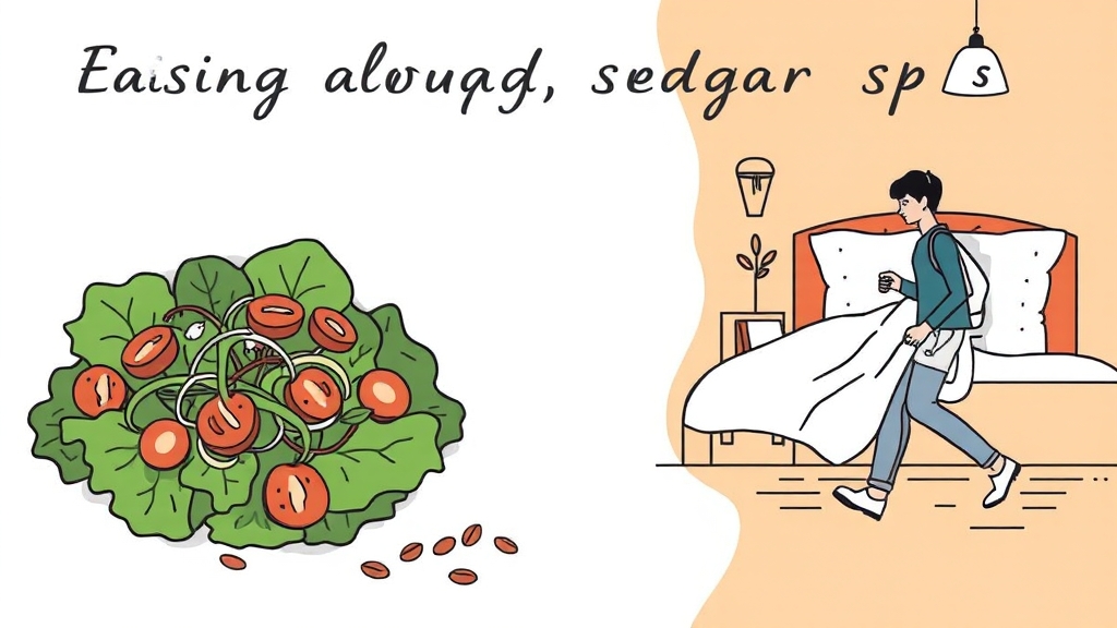 혈당 스파이크 완화 생활 습관 (illustration 스타일)