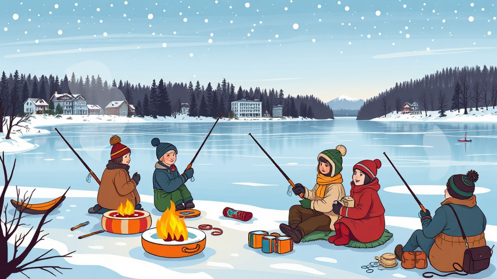 얼음낚시, 이렇게 준비하세요! (cartoon 스타일)