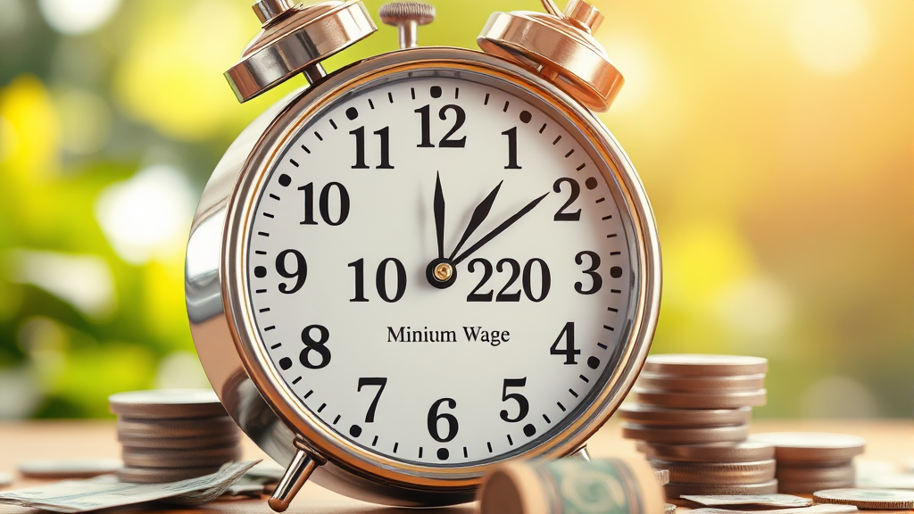최저임금 인상 확정 (realistic 스타일)