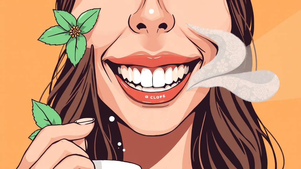 칸디데 미백치약 추천 대상 (illustration 스타일)