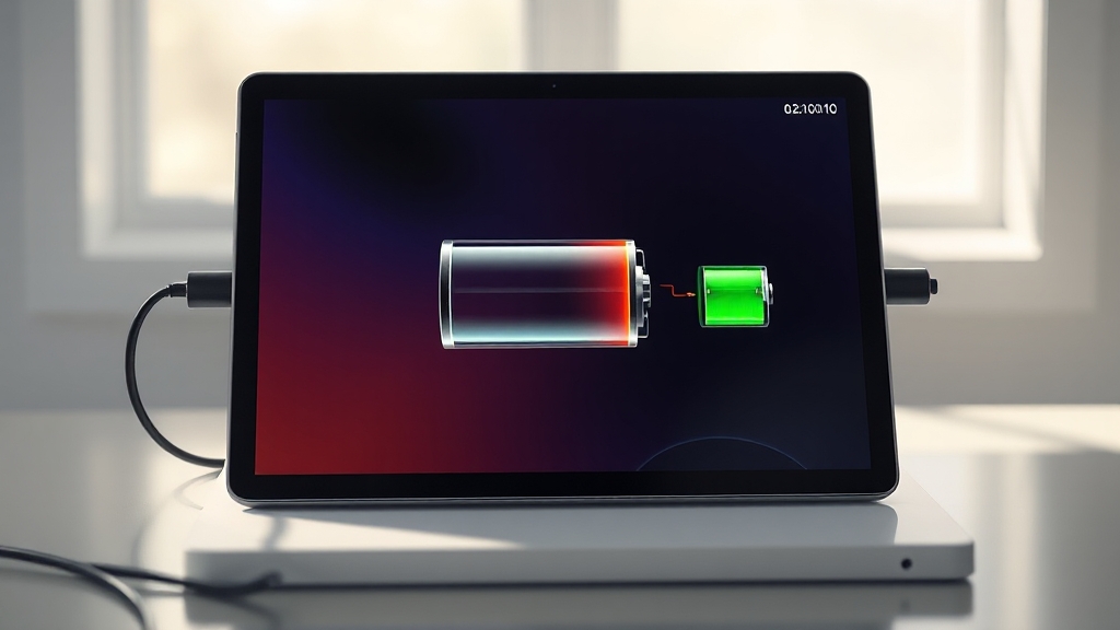 배터리 성능 및 충전 (realistic 스타일)