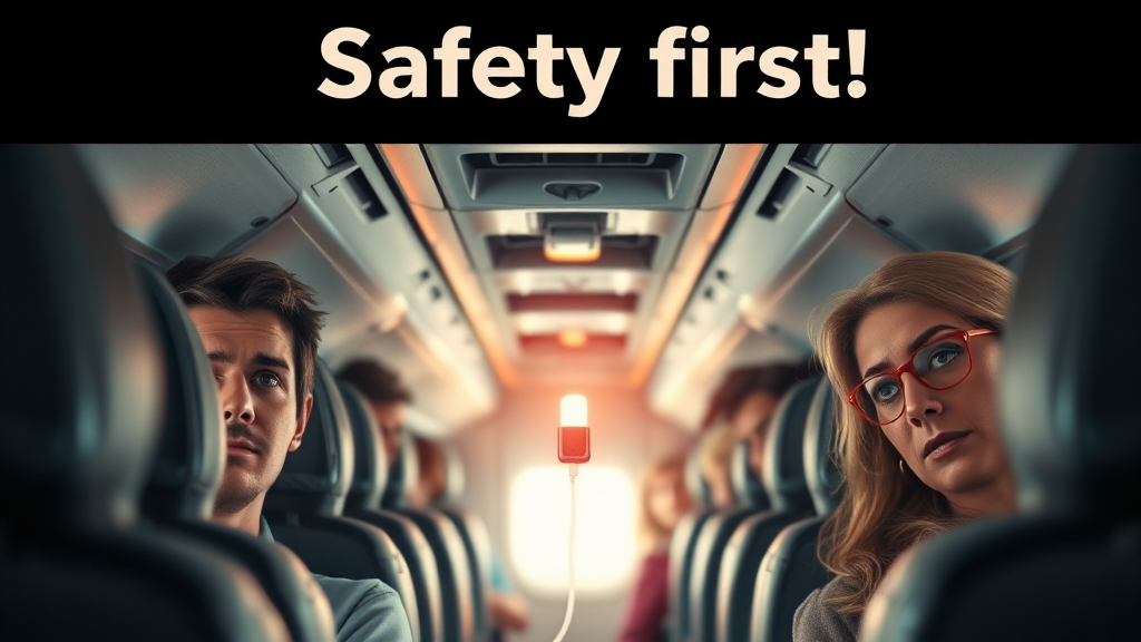 기내 사용 금지 이유 (realistic 스타일)