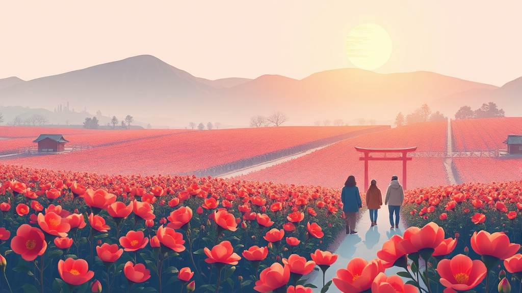 제주도 겨울 축제 (illustration 스타일)