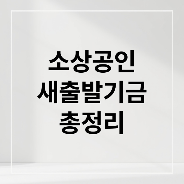 소상공인
새출발기금
총정리 (새출발기금 지원 확대 개편)