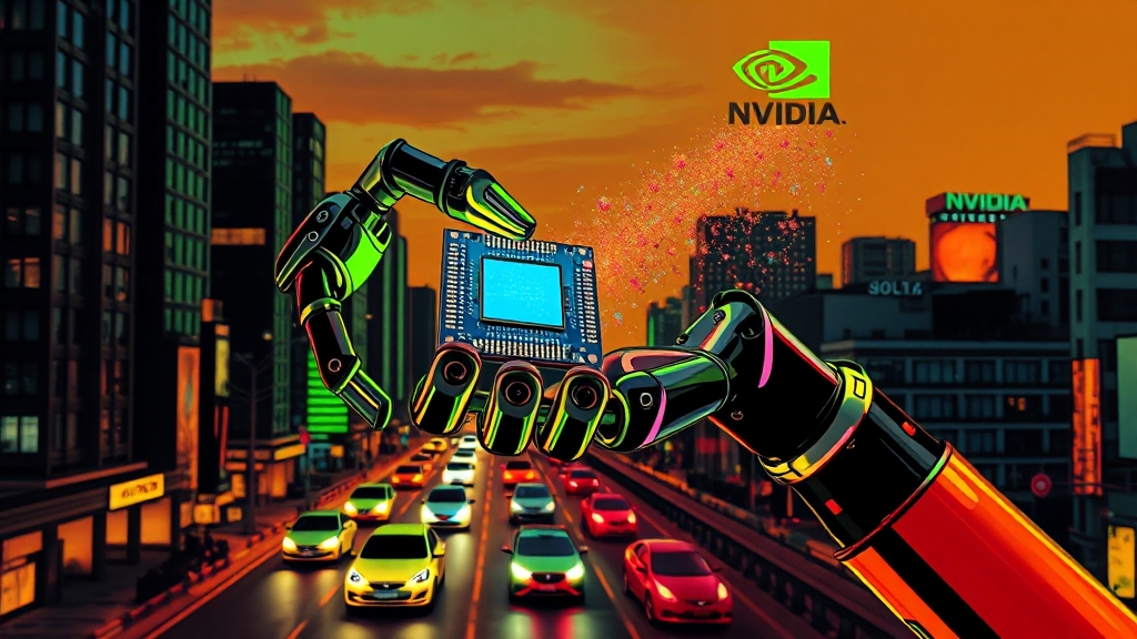 젠슨 황 CEO의 비전: AI를 넘어 로보틱스로 (popart 스타일)