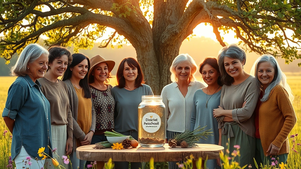 흑염소 진액, 갱년기 증상 완화 효과? (realistic 스타일)