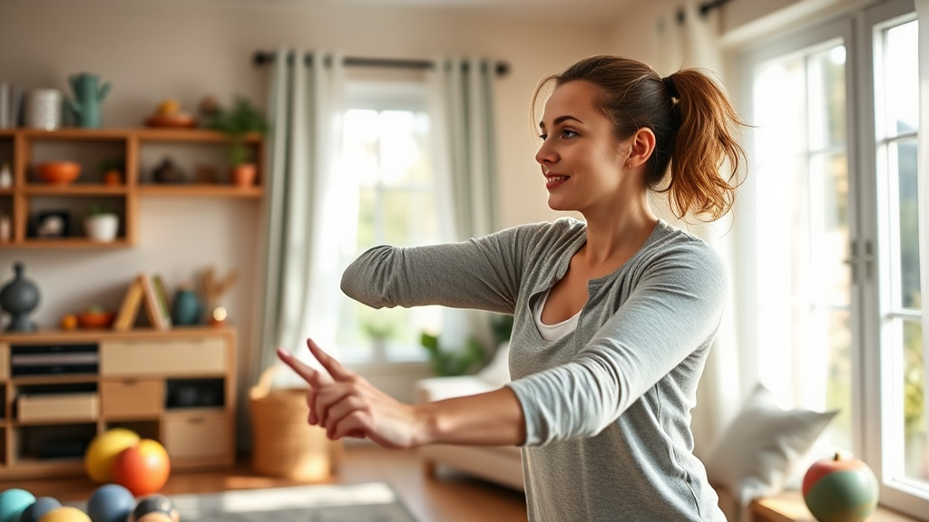 홈트 루틴 다양화 및 운동 순서 (realistic 스타일)