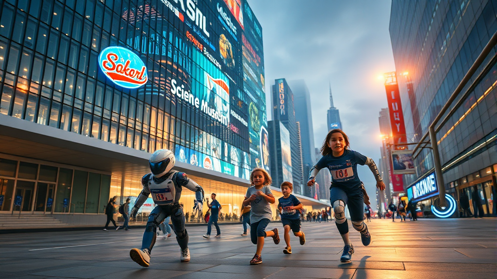 AI 로봇, 직접 보고 체험하는 전시/행사 (realistic 스타일)