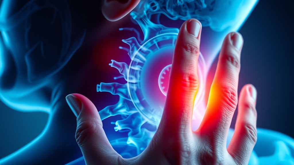 목디스크와 손 저림, 어떤 관계? (realistic 스타일)